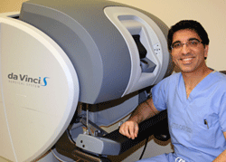 Dr. Pandit with the DaVinci Robotic Surgery System